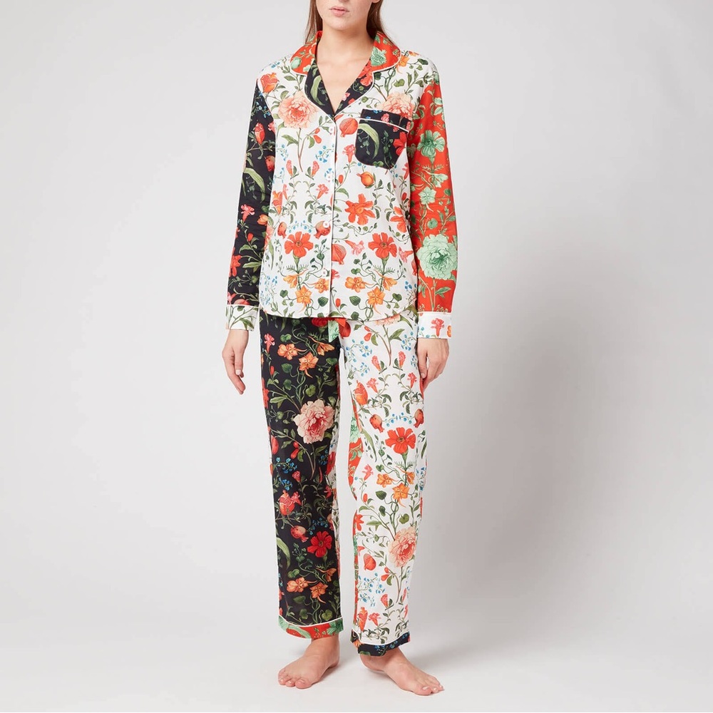 Desmond & Dempsey Patchwork Satin Pajama Set